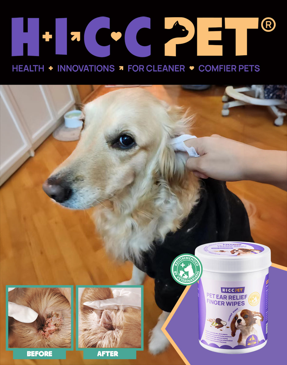 HICC PET - 貓狗寵物潔耳手指套 (椰子香) 50片裝 Pet relief ear finger wipes (50pcs)