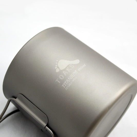 TOAKS - 超輕摺疊手柄雙層鈦金屬杯 (450mL)